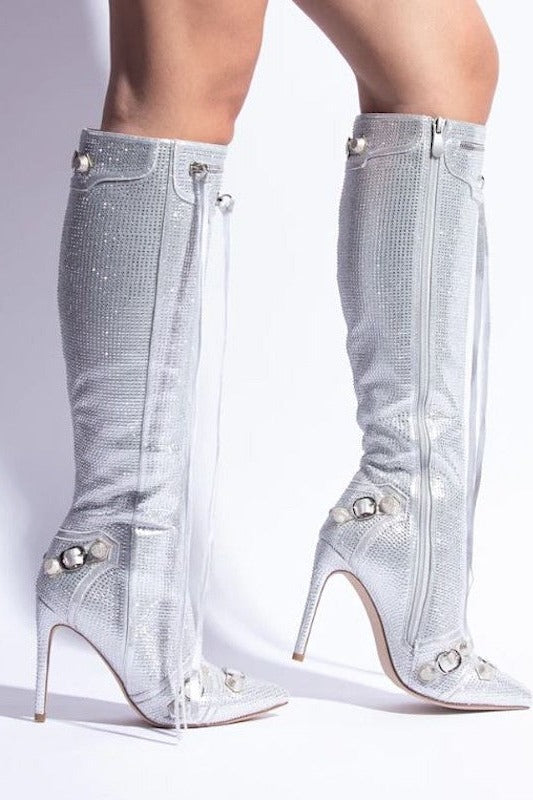 Pointy Rhinestone Shoes with Accessories