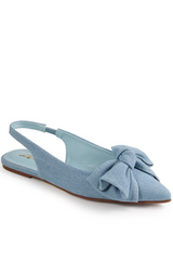 Pointed Bow Slingback Mule