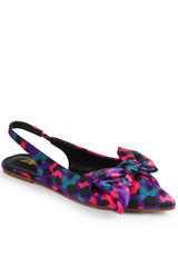 Pointed Bow Slingback Mule