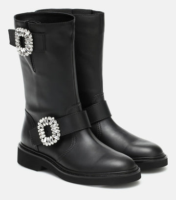 Crystal Diamond Mid-Calf Boots