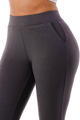 High Waist Bonding Leggings with Pocket