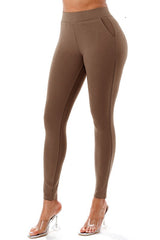 High Waist Bonding Leggings with Pocket