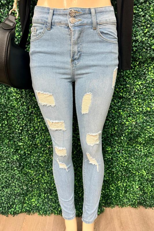 Ripped Denim Jeans - Light