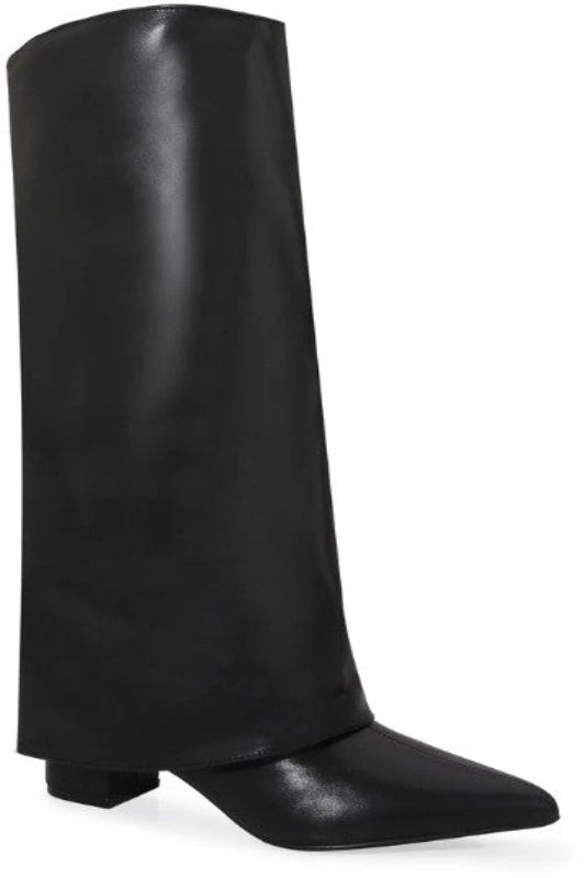 Step confidently with the Fold Down Chunky Higher Shaft Booties. 