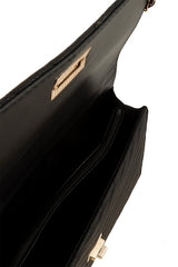 Chevron Quilted Square Buckle Bag