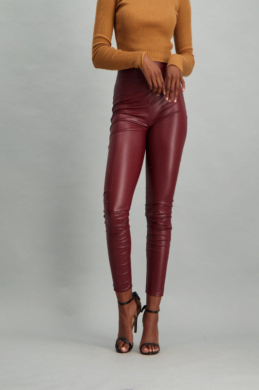High Waist Pu Leggins
