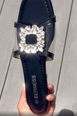 Rhinestone Buckle Sandal