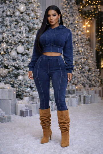 Mineral Washed Hood Top and Leggings