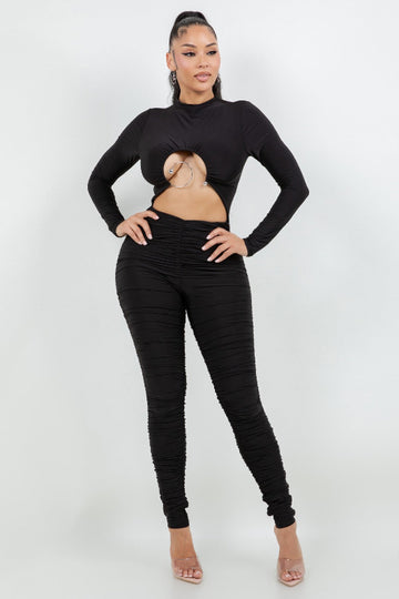 Ruched Cut Out Jumper
