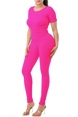 Seamless Round Neck Short Sleeve Top & Leggings