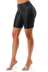 PU Short With Zipper Front