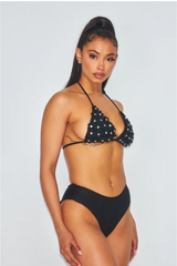 Floral Applique Bikini Set