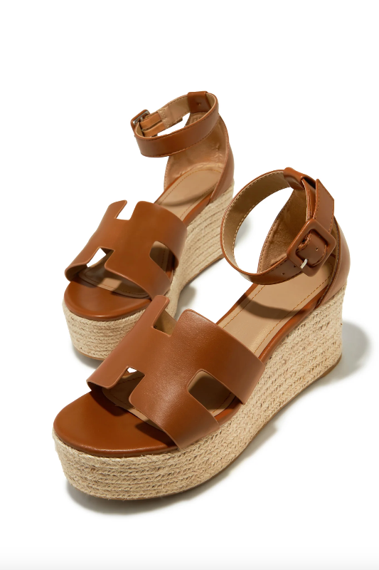 Open Toe Espadrille Wedge Sandal