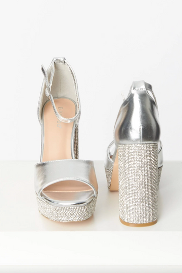 Rhinestone Detail Heel and Platform Heel J.P ORIGINALS