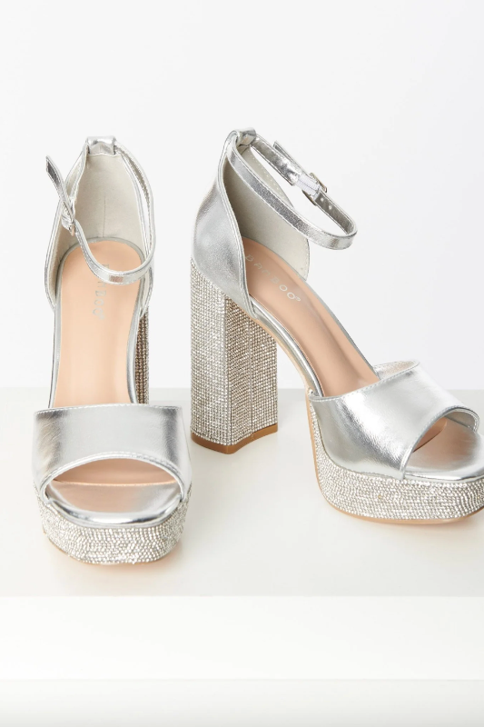 Rhinestone Detail Heel and Platform Heel