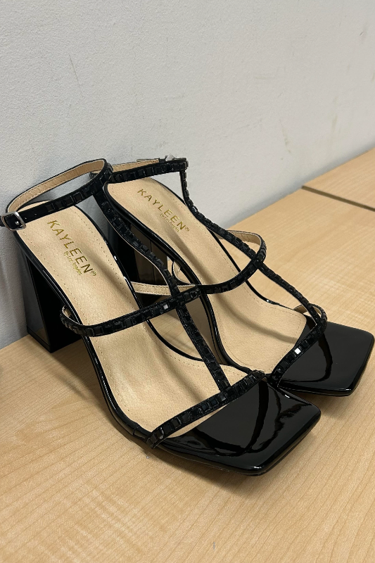 Thick Sole Sandal with Rhinestone Straps