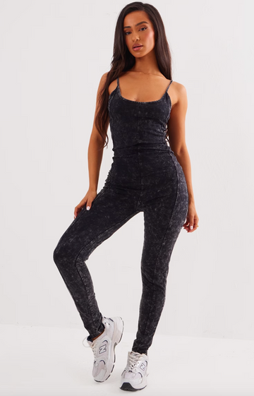 Spaghetti Strap Seamless Bodycon Jumpsuit