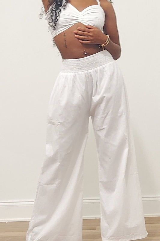White One Size Pant Set