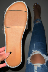 Paris Rhinestone Trim Slipper Sandals