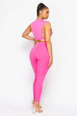 Snap Button Top and Pants Set