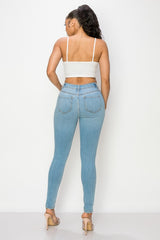 High Rise Hole Heavy Destroy Skinny Jeans
