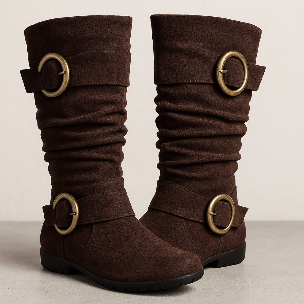 Double Buckle Slouch Boots