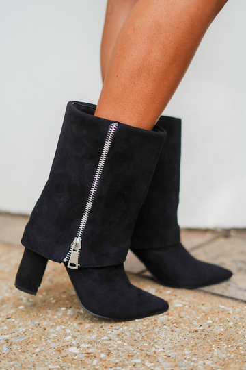 Fold Over Boots with Zipper