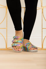 Rainbow 3 Buckle Slide Sandal