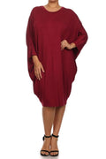 Wrap Top Dress with Shirred Skirt LETS GO APPAREL