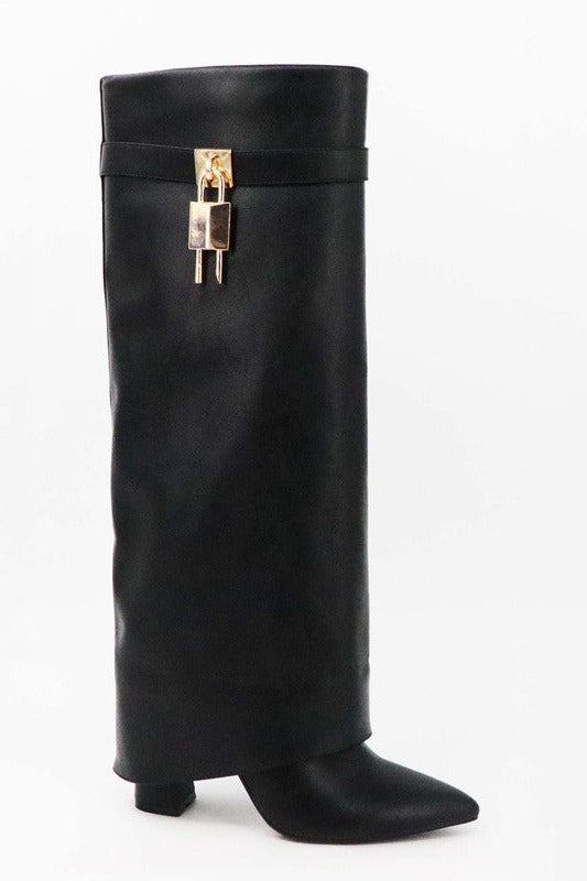 Fold Over Boot with Lock & Strap