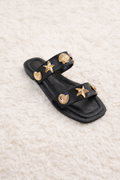 Make a splash with these nautical-inspired double strap sandals, designed for comfort and style.