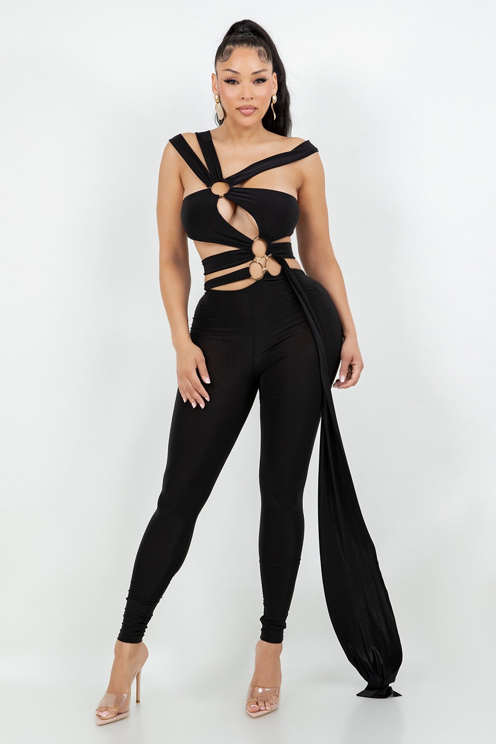 O Ring Trim Detail Jumpsuit