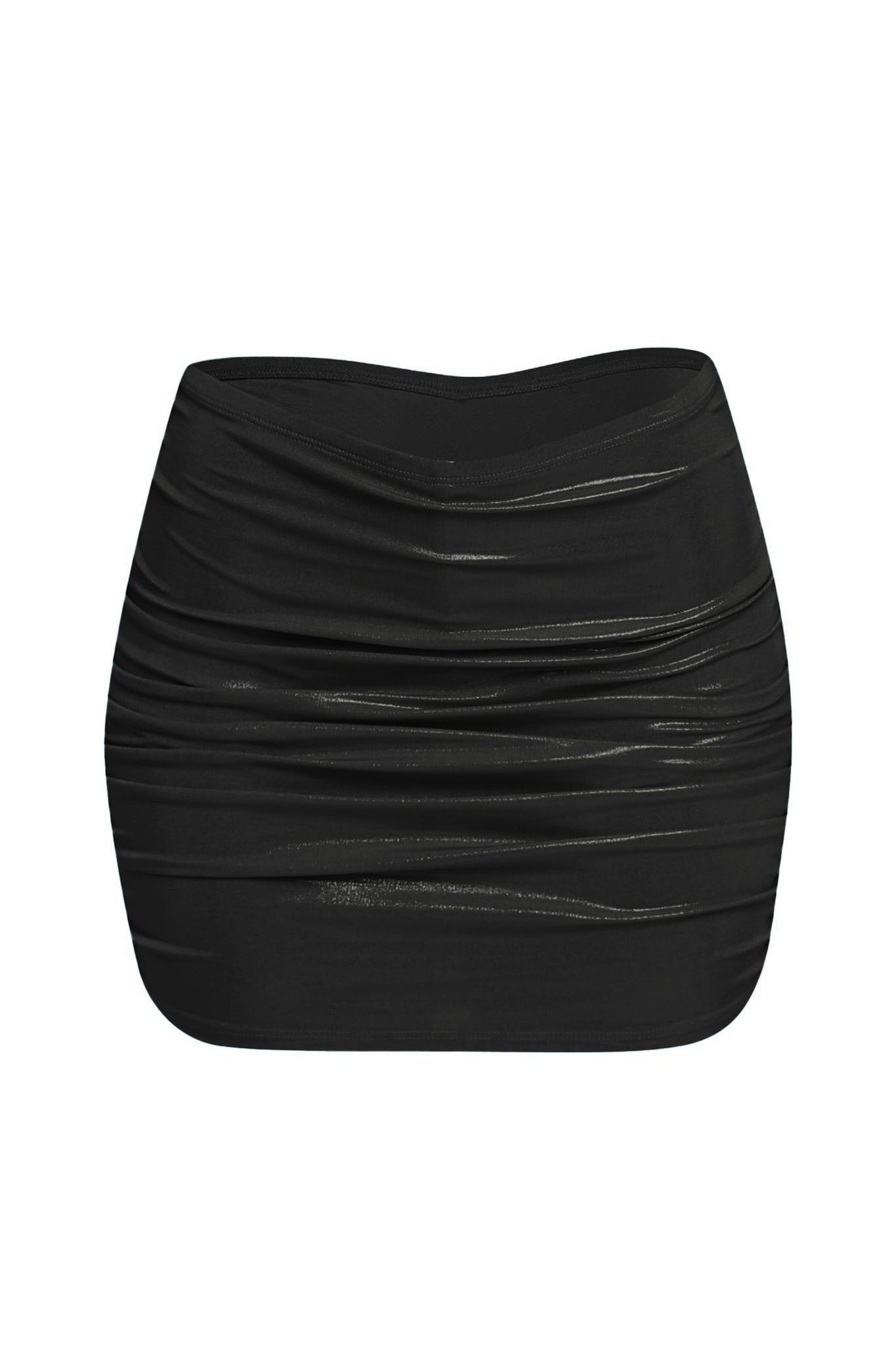 Slinky Foil Ruched Skirt with Under Short