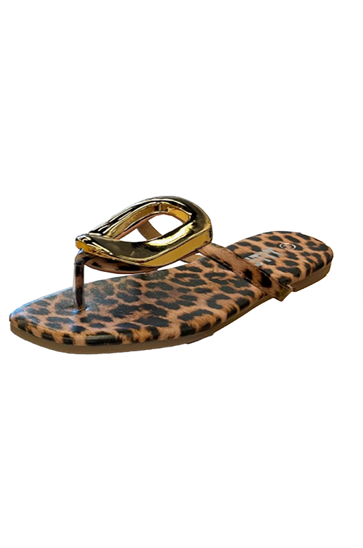 Thong Sandal with Gold Accent