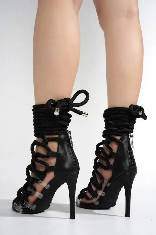 Thick Lace Rope Heels Got the Look