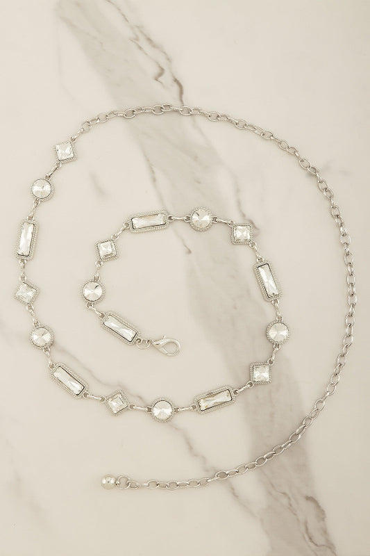 Artisan Mixed-Cut Crystal Chain Belt