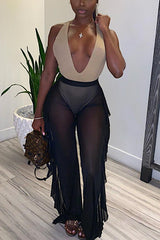 Ruffle Mesh Pant