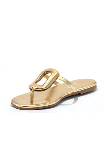 Thong Sandal with Gold Accent