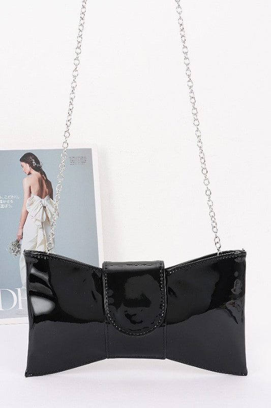 Enamel Faux Leather Clutch