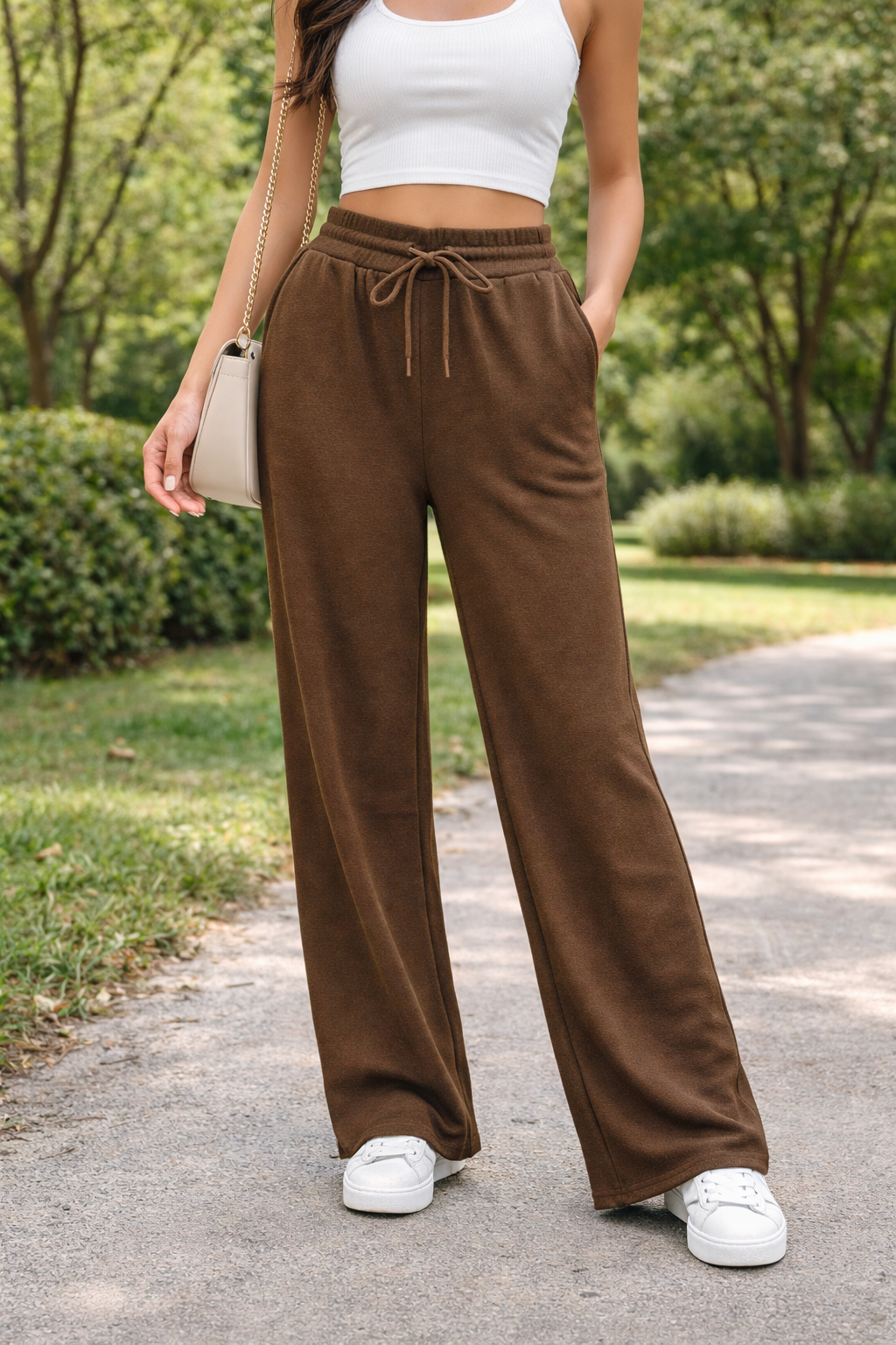 Front Tie Sweat Pants