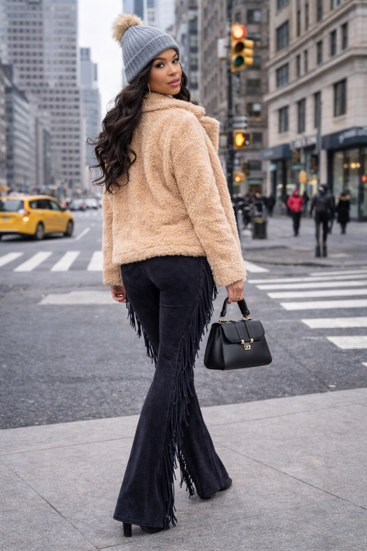 Make a bold statement with these fringe-detailed pants that push the boundaries of conventional