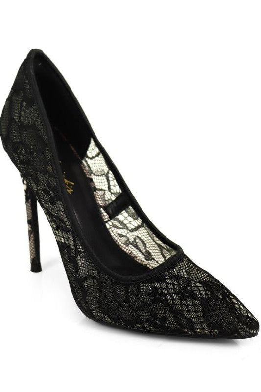 Pointed Toe Lace Pump