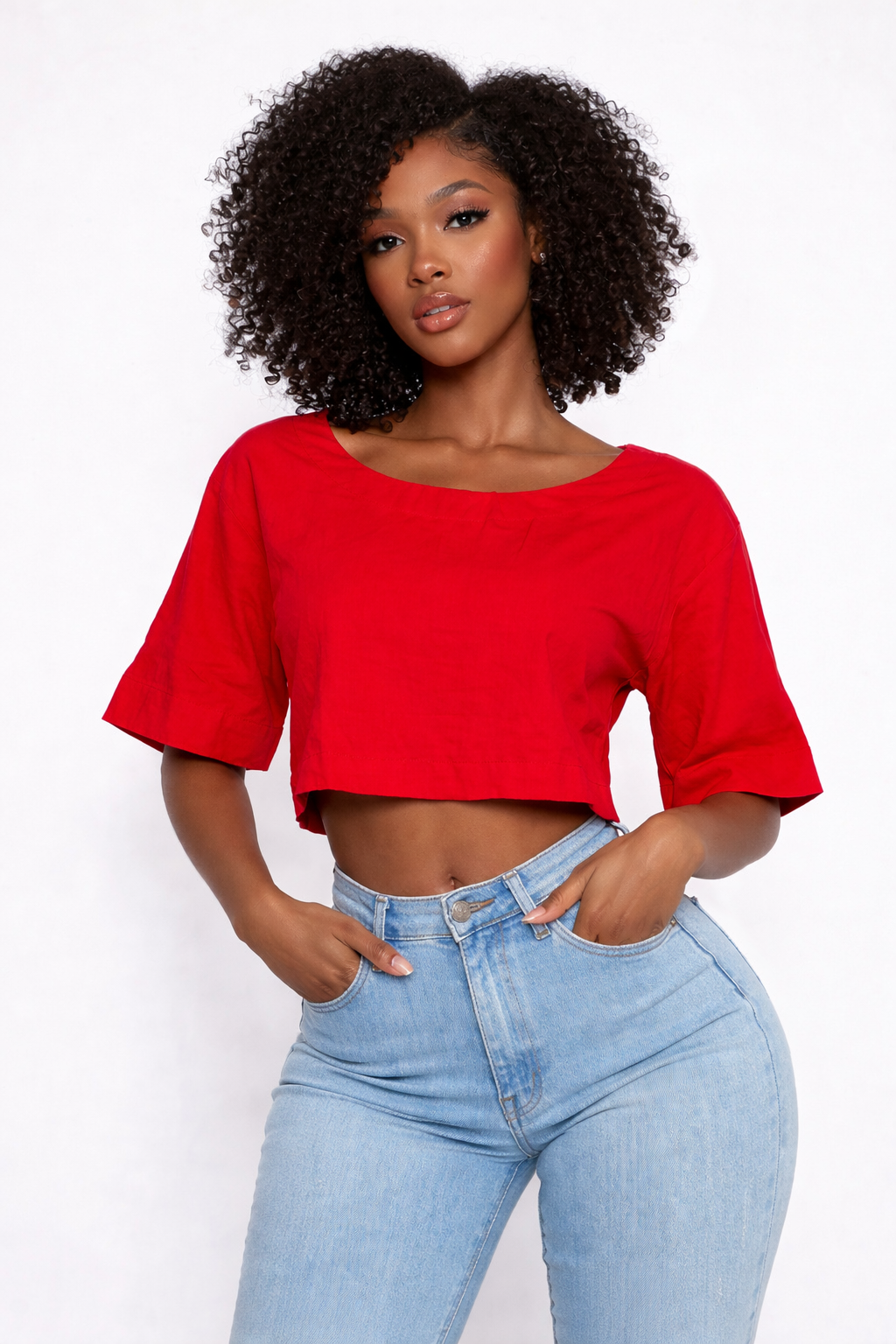 Solstice Linen Split-Back Tee