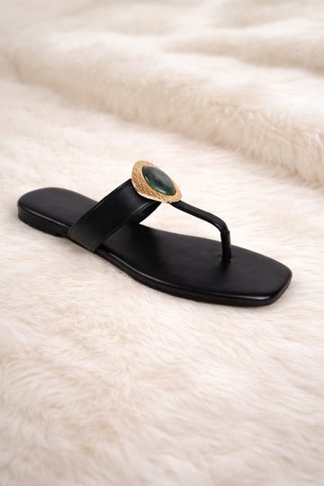 Golden Medallion Toe Ring Sandal