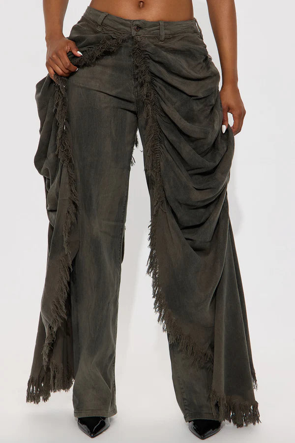 Draped Long Skirt Pant