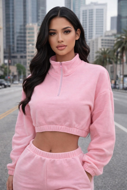 Shop the latest Fleece High Neck Quarter Zip Up in the Clothing category at Got the Look.