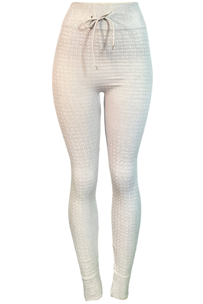 High Rise Tie-Up Knit Leggings