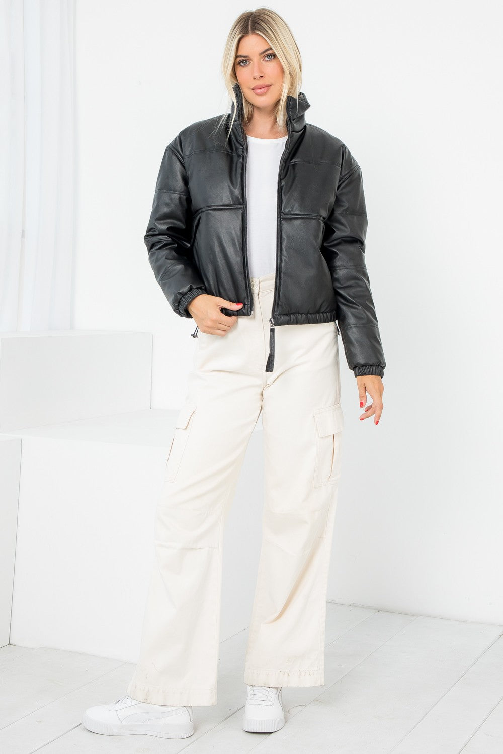 Kangaroo Pocket Puffer Jacket