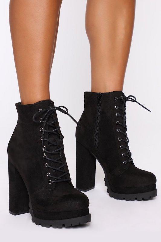 Black Lace Up Booties LEGEND FOOTWER INC