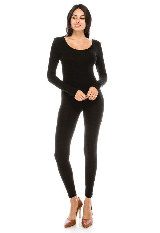 Long Sleeve Round Neck Catsuit FASHION LOVE